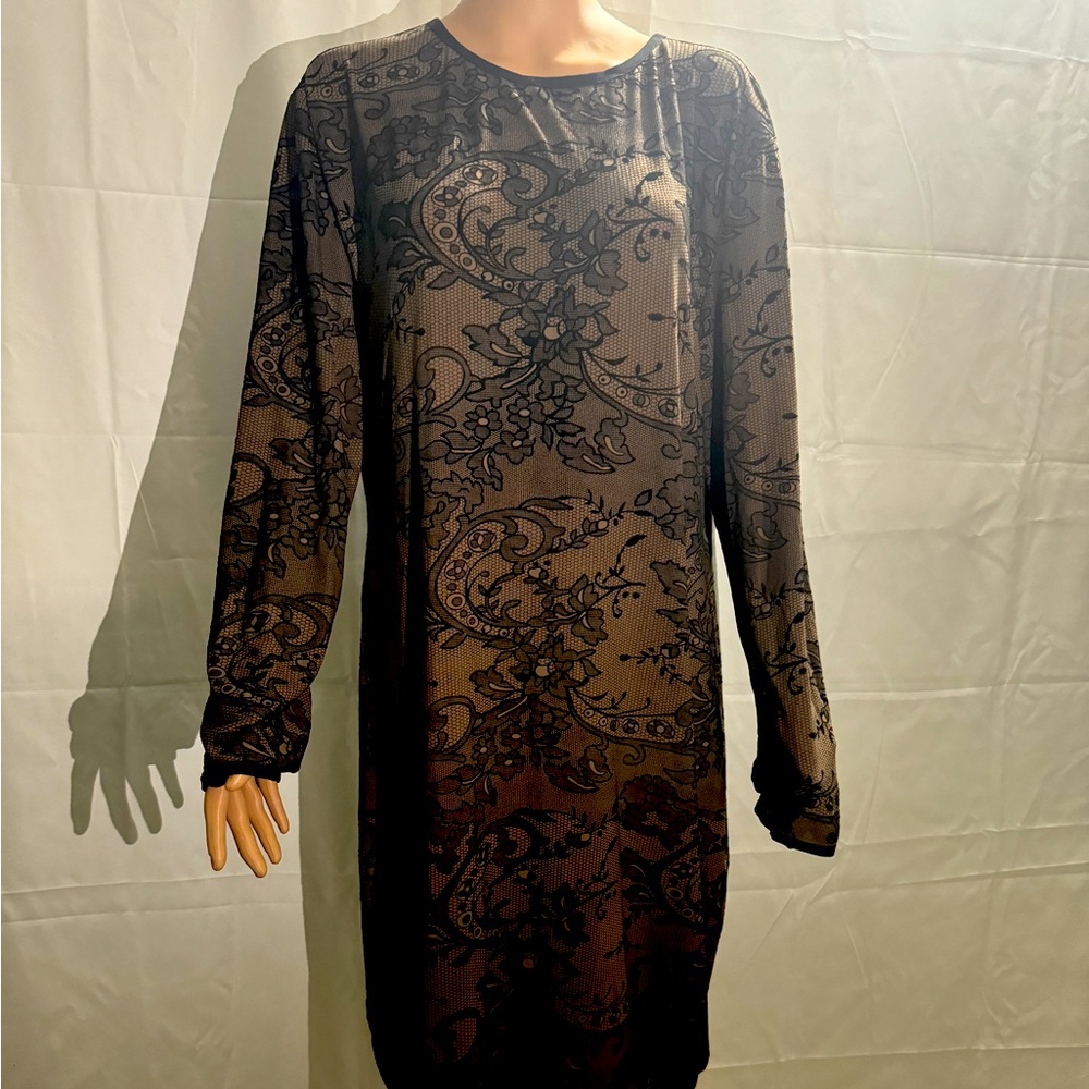 Black and nude form fitting dress